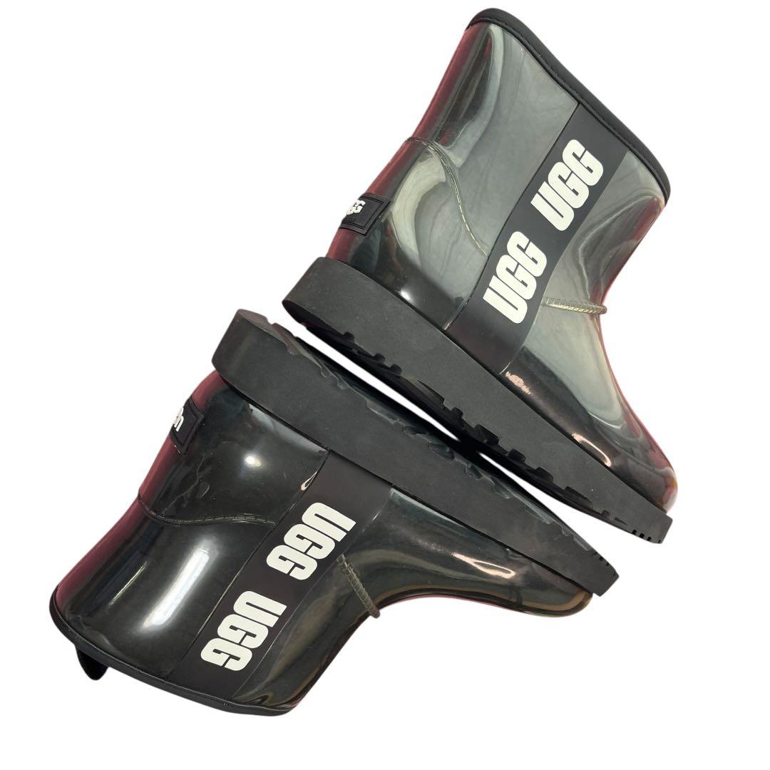 MT様綺麗 アグ UGG クラッシッククリアミニ レインブーツ ブラック24cm