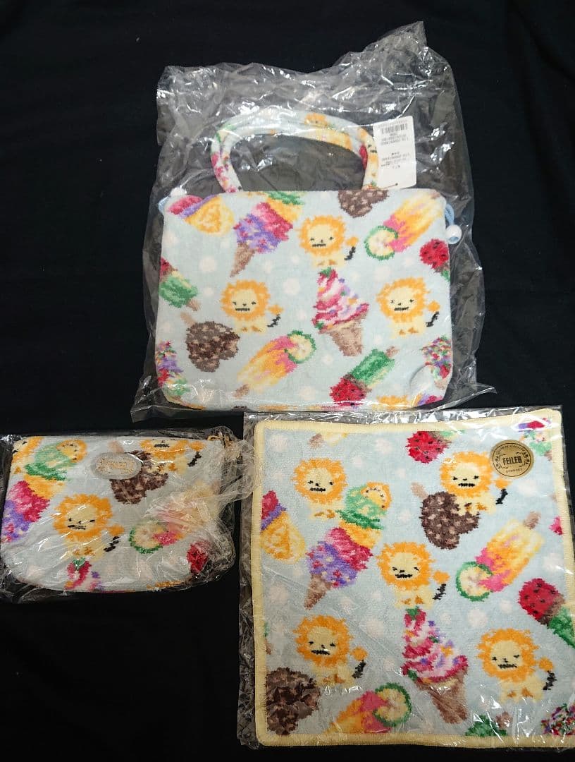 【新品】フェイラー バーニーズニューヨーク アイス柄バッグ&ポーチ&ハンカチ 新品タグ付き】フェイラー バーニーズニューヨーク 巾着 アイス