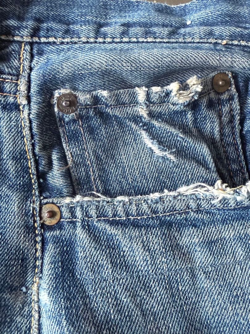 Levi's 501XX片面タブ 47 オリジナル革パッチBIGE 激美ヒゲ