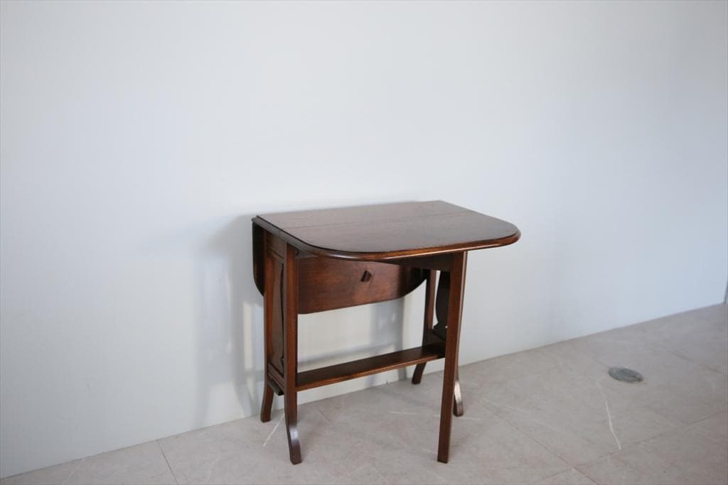 英国アンティーク木製ゲートレッグテーブル/ダイニング机/バタフライ