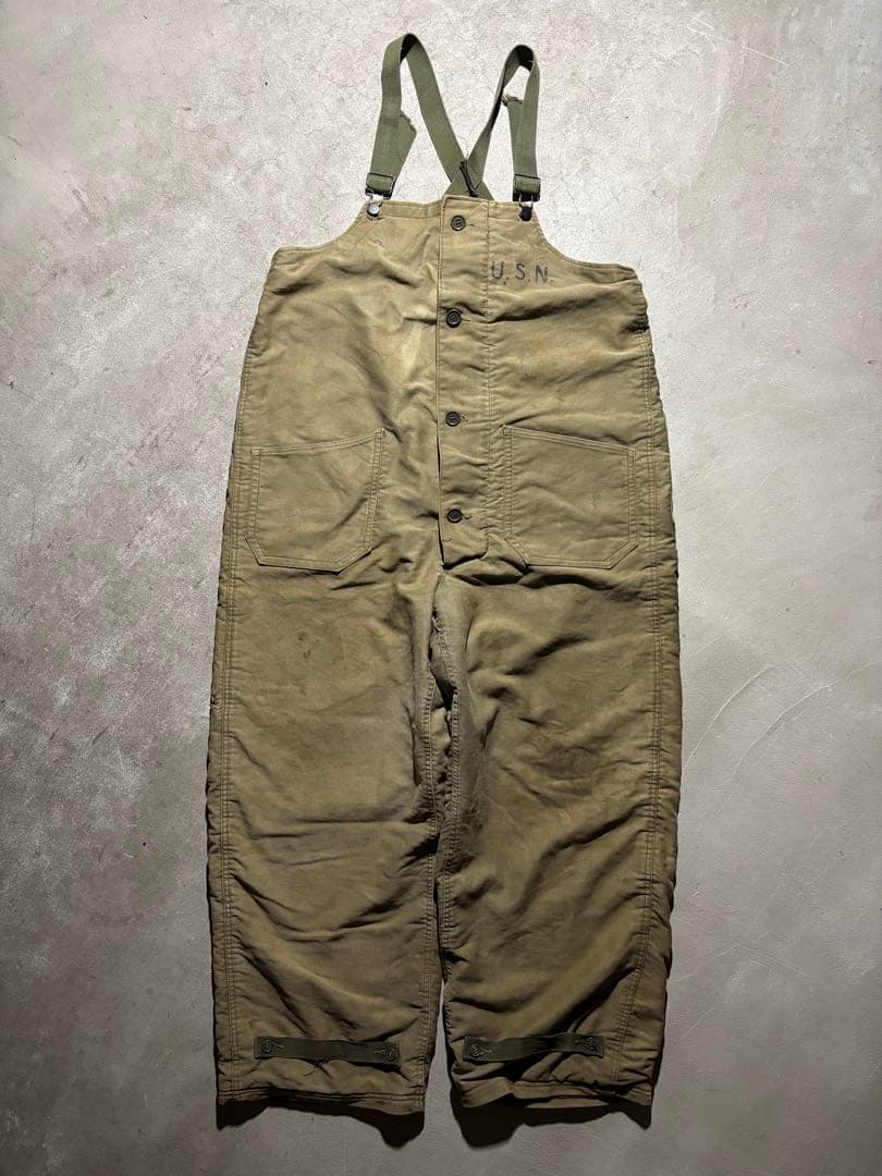 40s US.NAVY N-1 デッキオーバーオール 米軍実物 ヴィンテージ 40s 米軍実物 ヴィンテージ USNAVY N-1 デッキパンツ オーバーオール