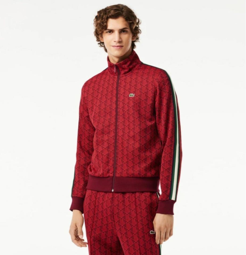 LACOSTE モノグラム トラックジャージ セットアップ 赤 - メルカリ