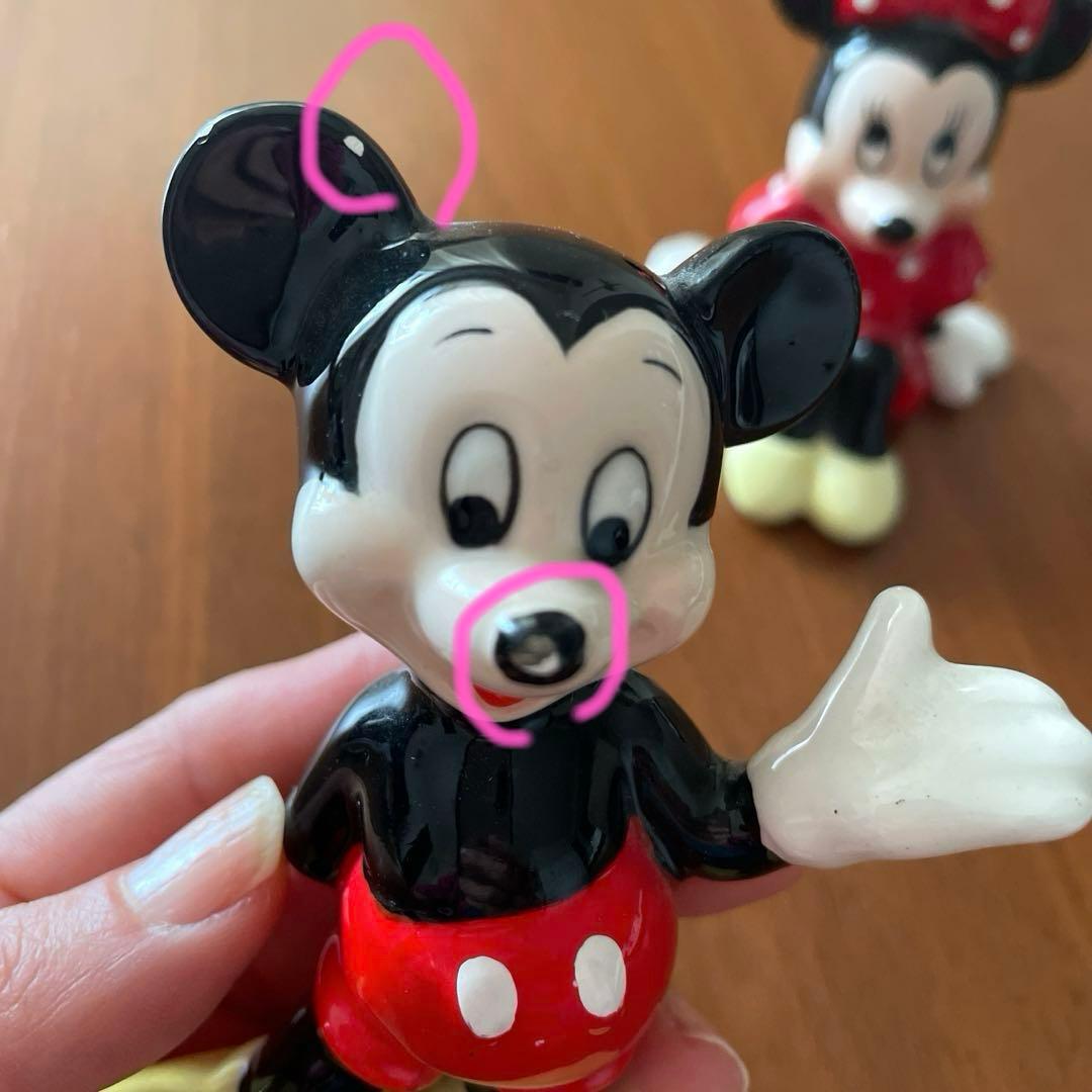 ✨再お値下げ✨ディズニーミッキー＆ミニー置物 陶器 - メルカリ