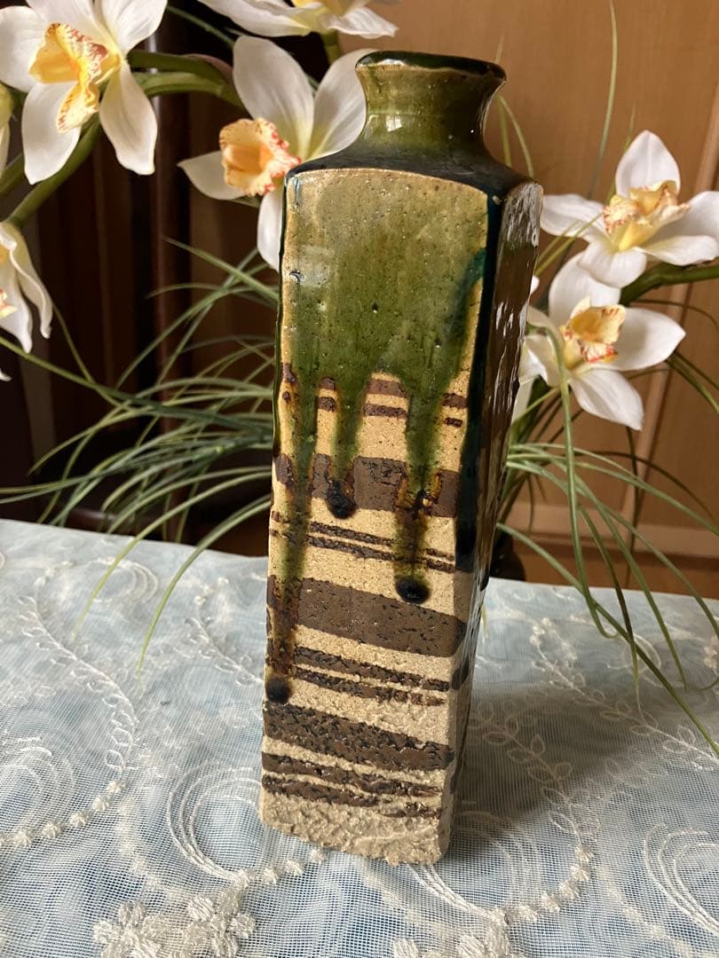 美品❤️織部焼花瓶 加藤國也作 - メルカリ