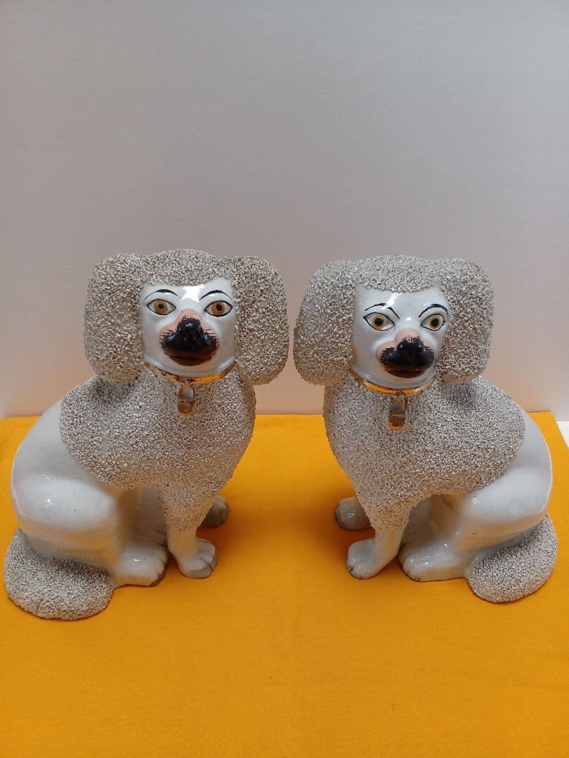 英国　スタッフォードシヤードッグ　2体　プードル大　24センチ 英国 スタッフォードシヤードッグ 2体 プードル大 24センチ 【公式通販】