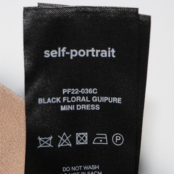 セルフポートレイト ワンピース ギピュールレース 花柄 黒 UK8 未使用