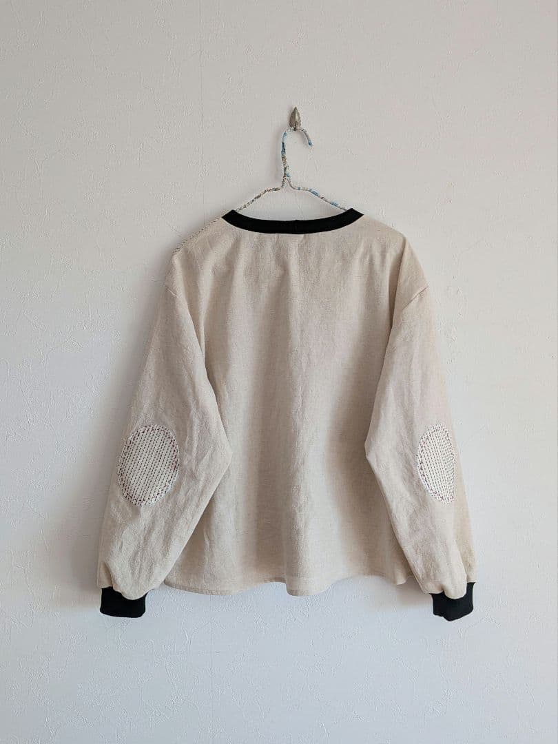 プルオーバー☆刺し子織り生地 ハンドメイド