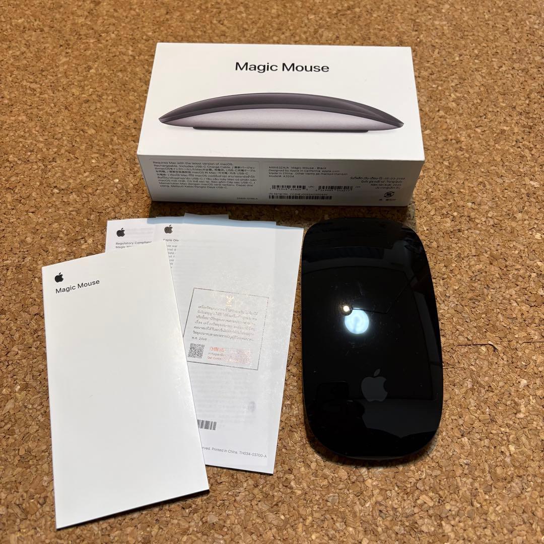 【美品】Apple Magic Mouse (USB-C) ブラック A3204 Apple Magic Mouse USB-C ブラック A3204｜現行モデル・美品・動作確認
