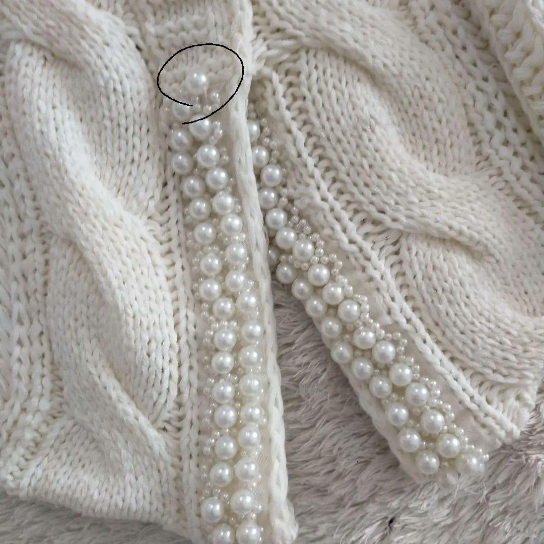 希少 ダチュラ ドルマン パール ケーブルニット アウター 平成 ギャル