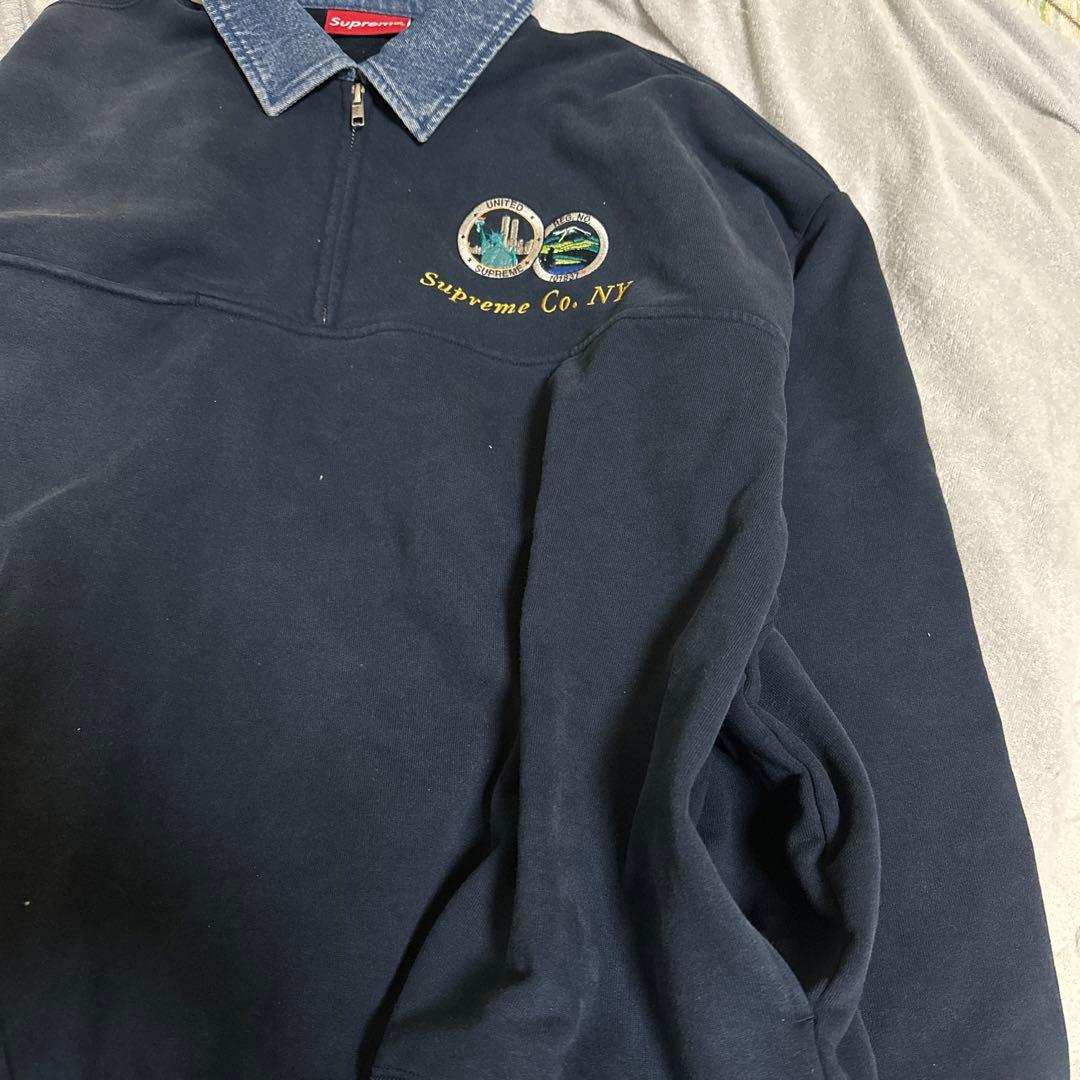 Supreme Denim Collar Half Zip Sweatshirt - メルカリ