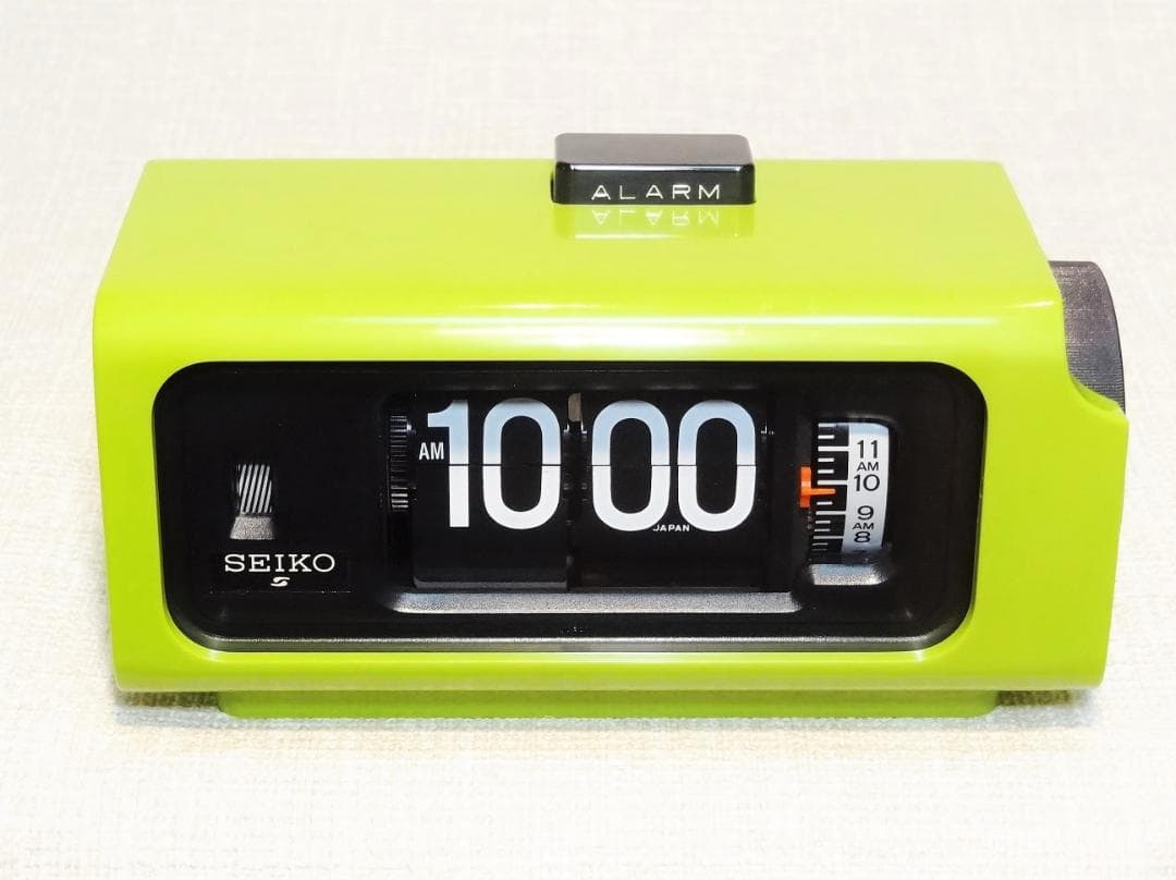 セイコー デジタルクロック パタパタ時計 DP663M【黄緑】動作確認済み