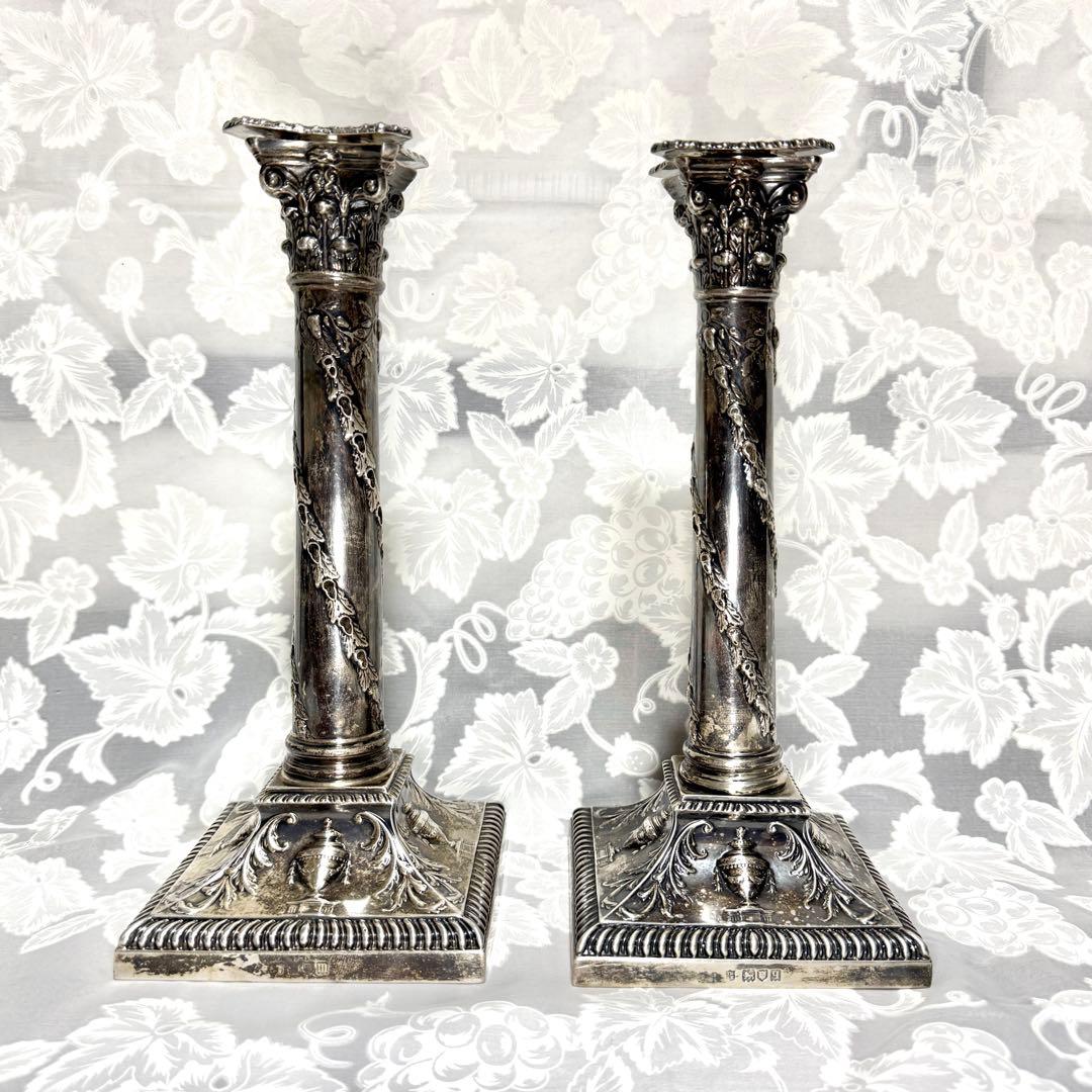 アンティーク ティファニー シルバーキャンドルホルダー 純銀 アンティークシルバー キャンドルホルダー(2本)セット（スターリング