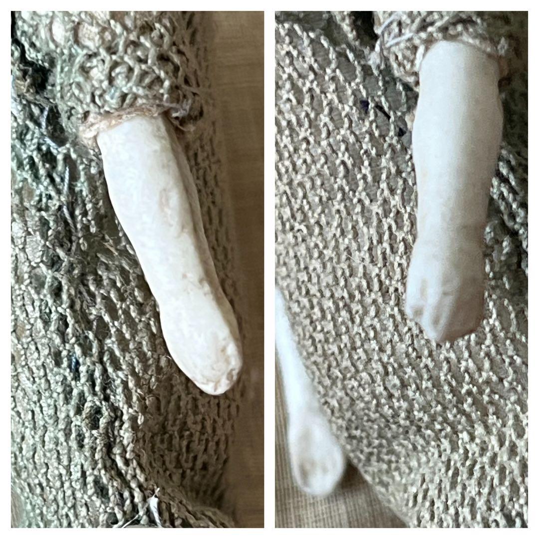 アンティークビスクドール陶器小さなドールミニョネット レトロ人形