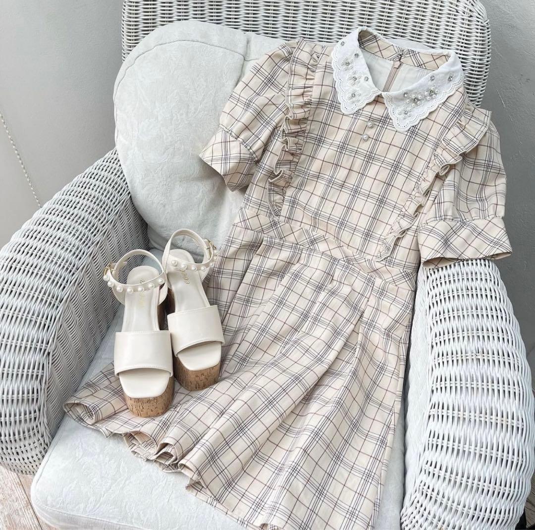 evelyn 】襟付きタックワンピース - メルカリ