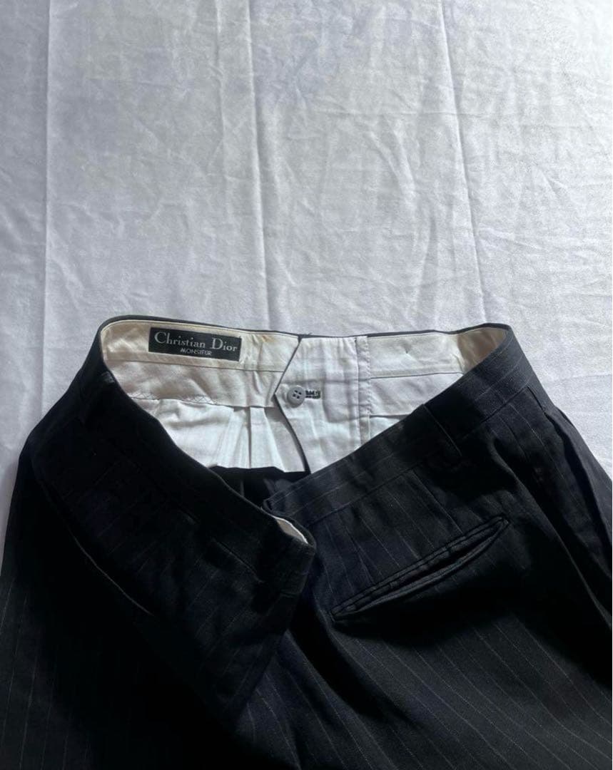 成人式 スーツ ディオール セットアップ ブラック ダブル ストライプ