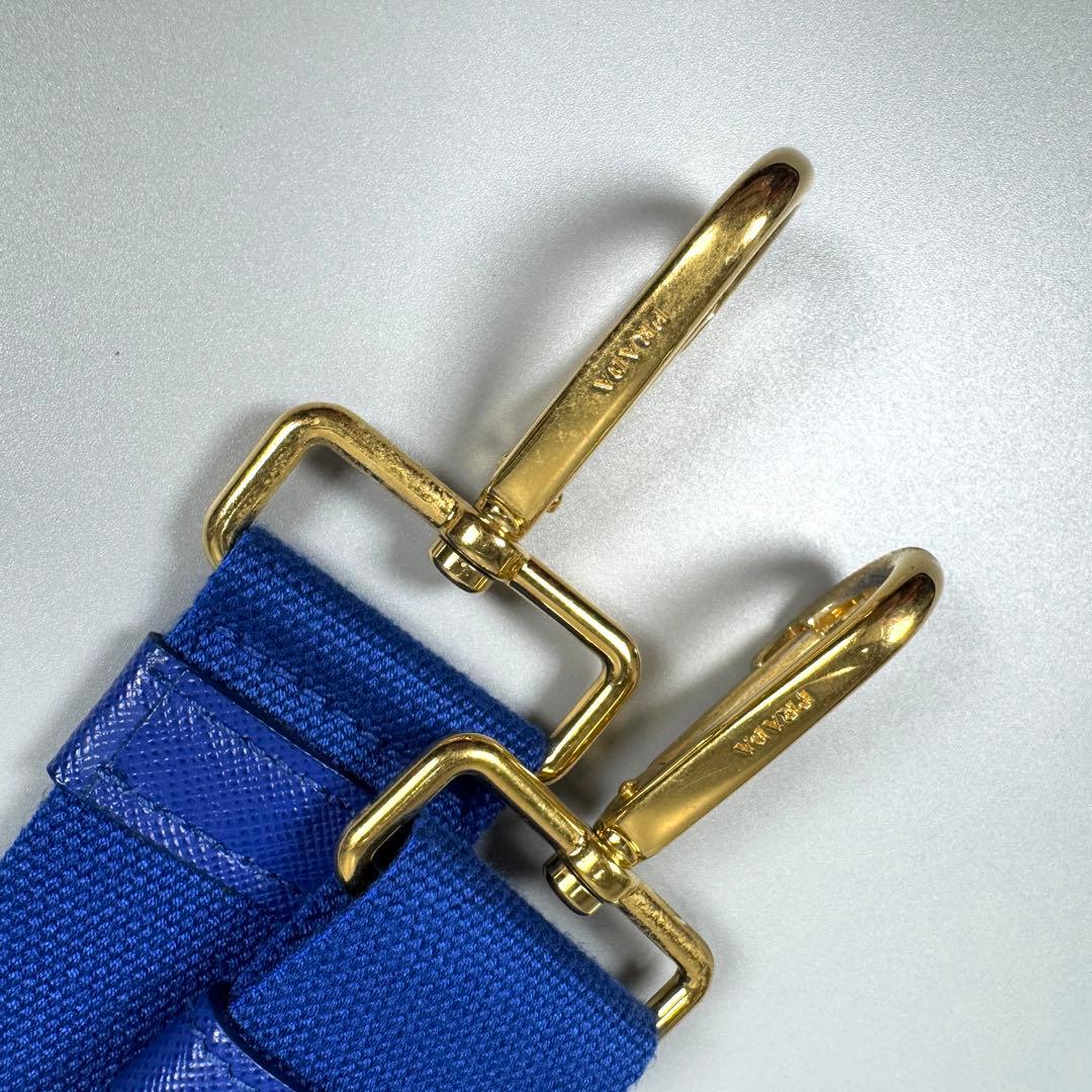 美品✨ PRADA カナパ S 2way ショルダー付 ブルー Cobalto - メルカリ