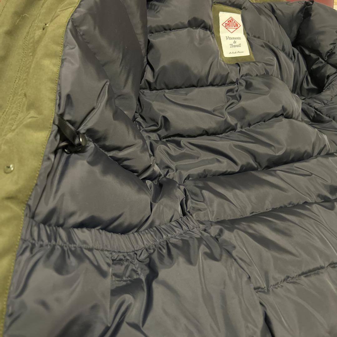 DANTON フーデットダウンジャケット ファー付き カーキ 40 - メルカリ