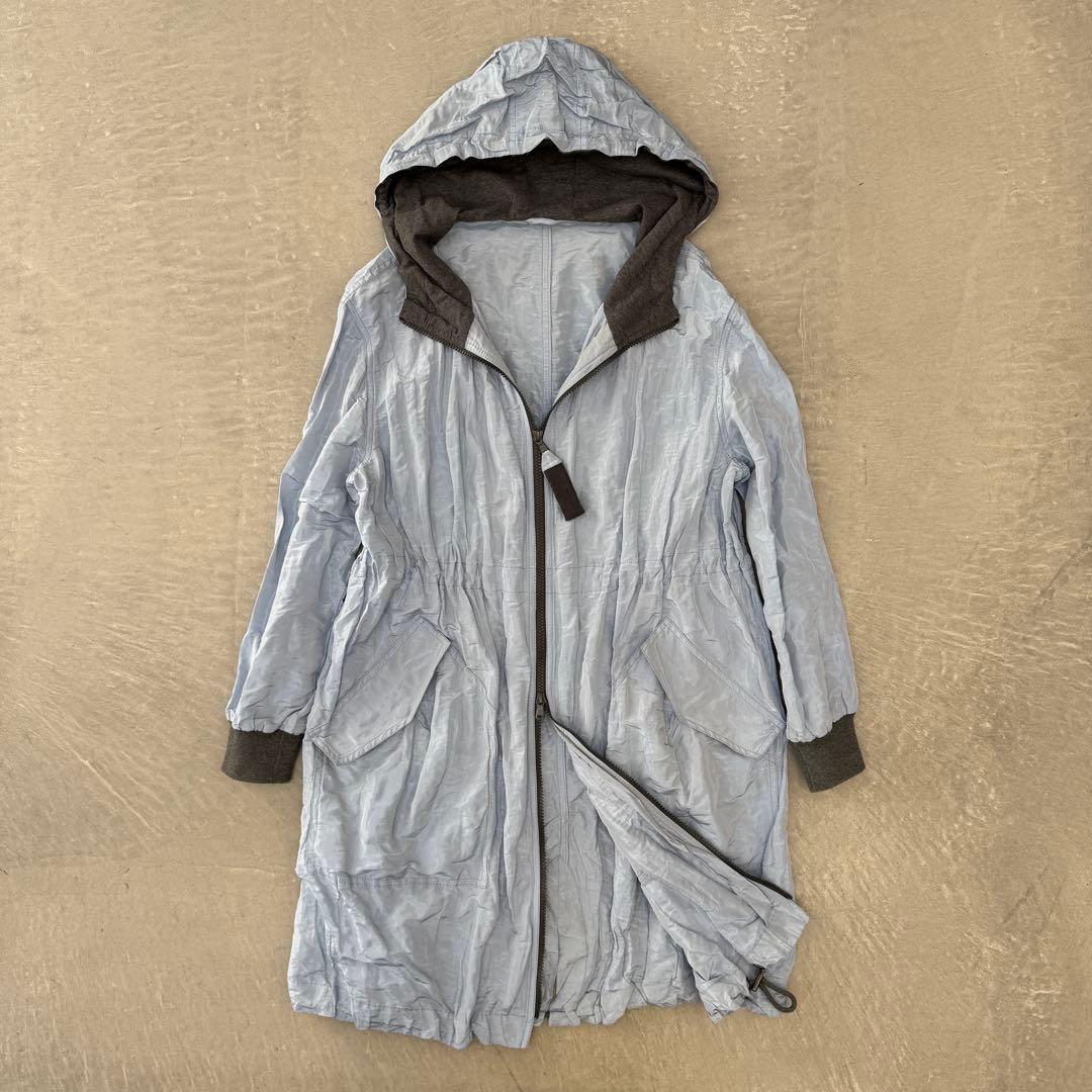 ブルネロクチネリ ポリ フーデット コート サックス 38 ナイロンコート 楽天市場】ブルネロクチネリ（コート・ジャケット｜レディース