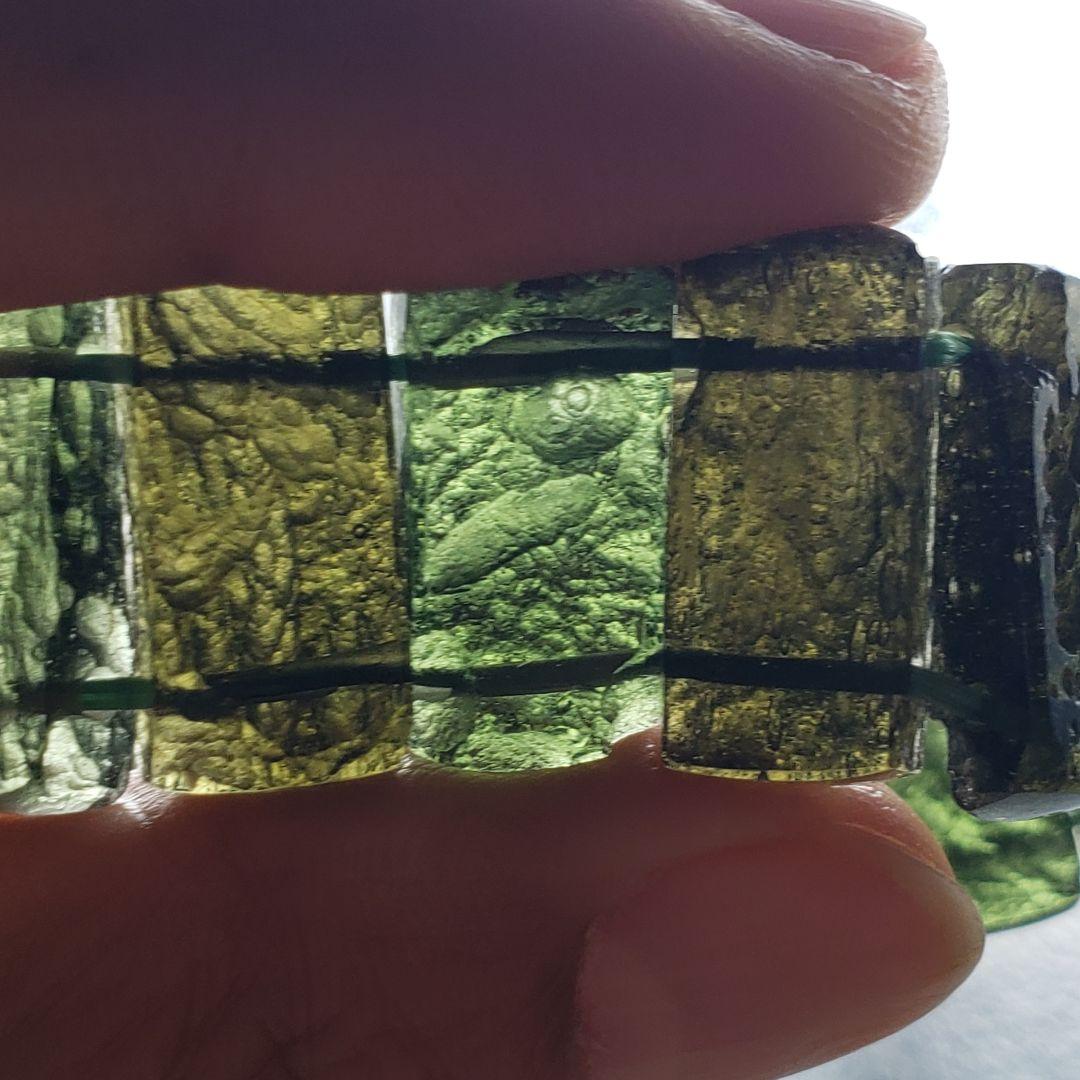 天然 モルダバイト 48.82g【鑑別書付き】 ブレスレット バングル