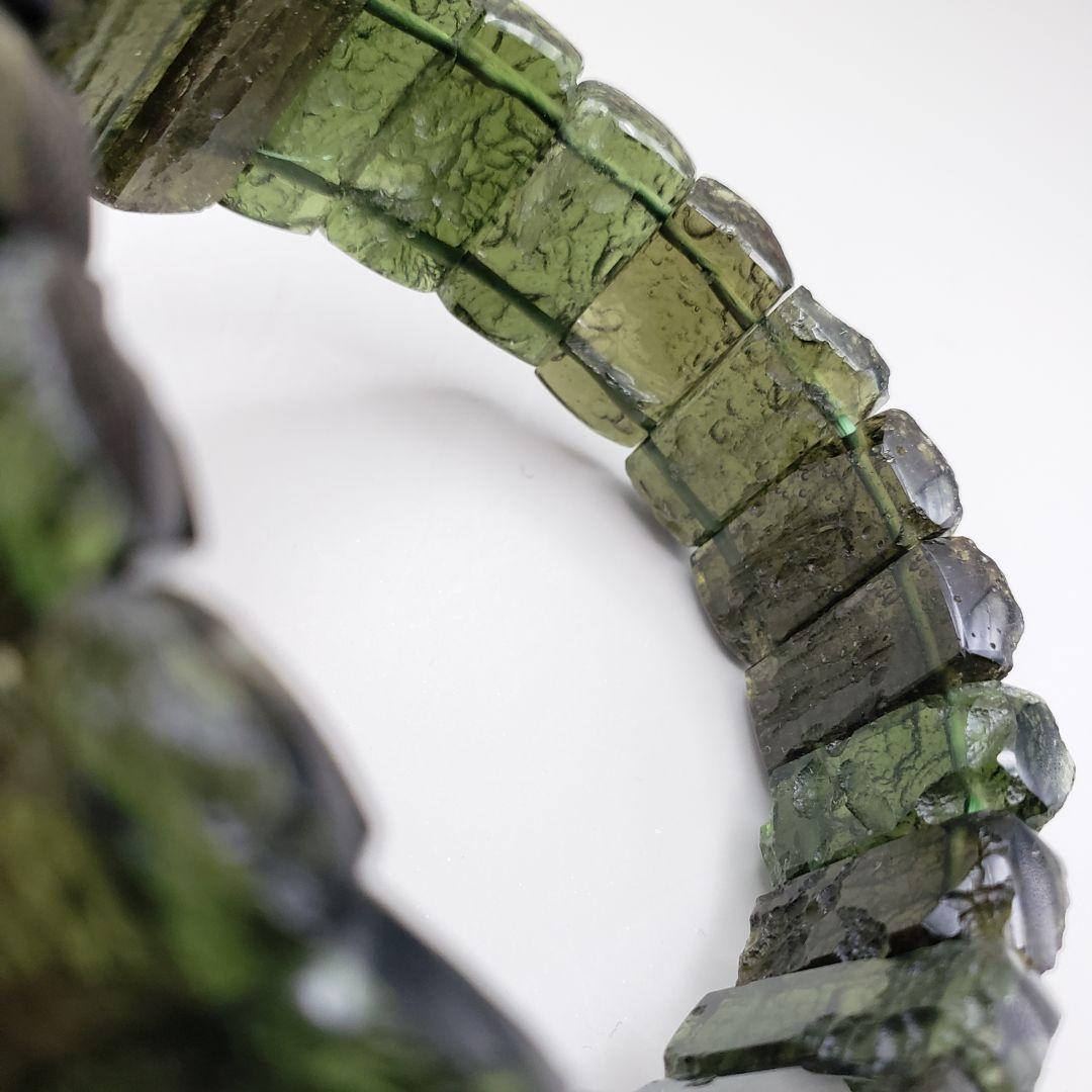 天然 モルダバイト 48.82g【鑑別書付き】 ブレスレット バングル