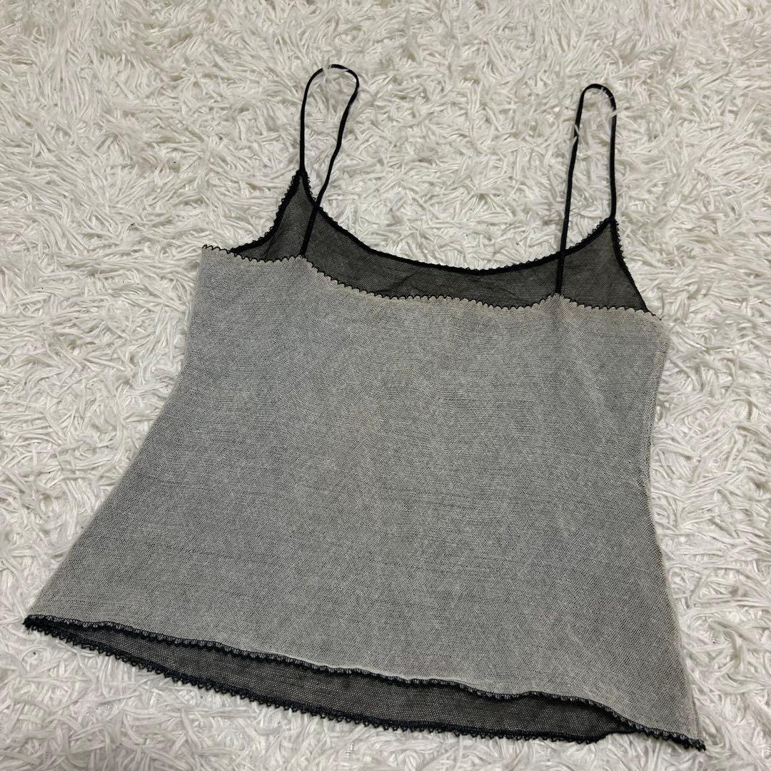 CHANEL ココマーク No.5 デザイン 刺繍 キャミソール メッシュ 38