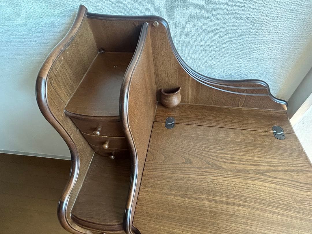 レトロ木製ドレッサー・鏡台・椅子 アンティーク調