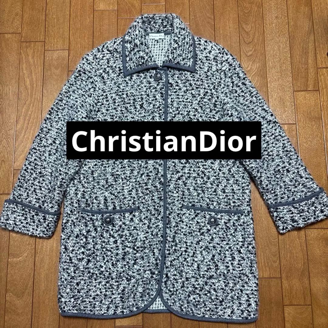 Christian Dior グレー系 ニットコート M Dior Icons Workwear Jacket Gray Double-Sided Virgin Wool, Cashmere