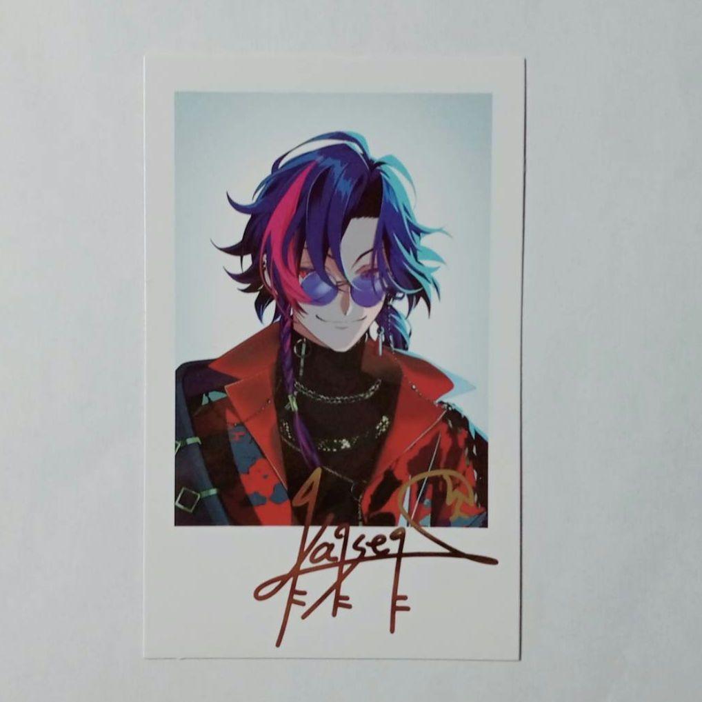 にじさんじ・魁星・チェキ風カード・サイン・箔押し 3skm - メルカリ