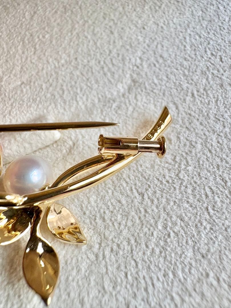 稀少 ミキモト プリンセスグレースコレクション ブローチ K18 パール
