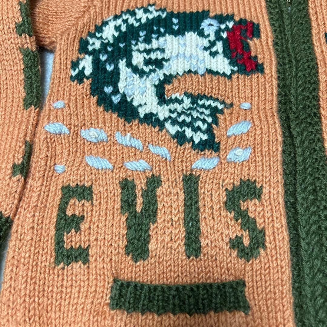 EVISUエヴィスカウチンセーターヴィンテージブラックバス柄ニット