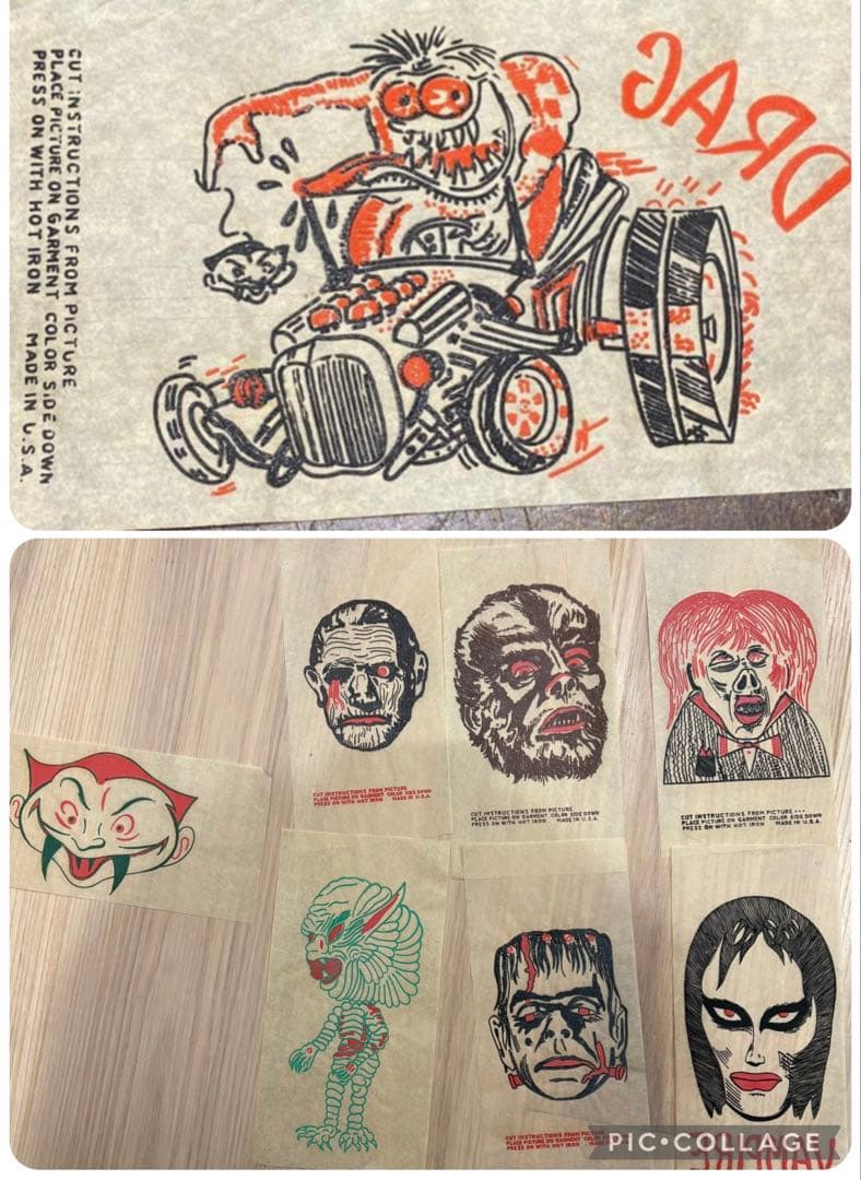 60s 転写 転写シート 山田蓮 オモシーチャンネル ヴィンテージ 8枚