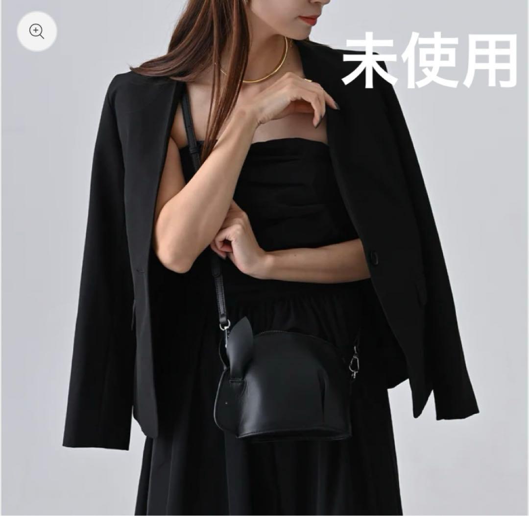 新品・人気】エルドット ウサギ レザー ポーチ ショルダー バッグ 黒