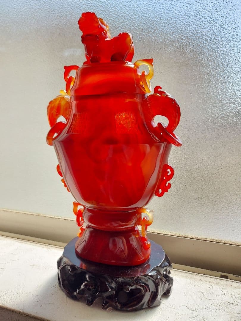 年末セール 瑪瑙 メノウ 赤瑪瑙 共箱 希少 貴重