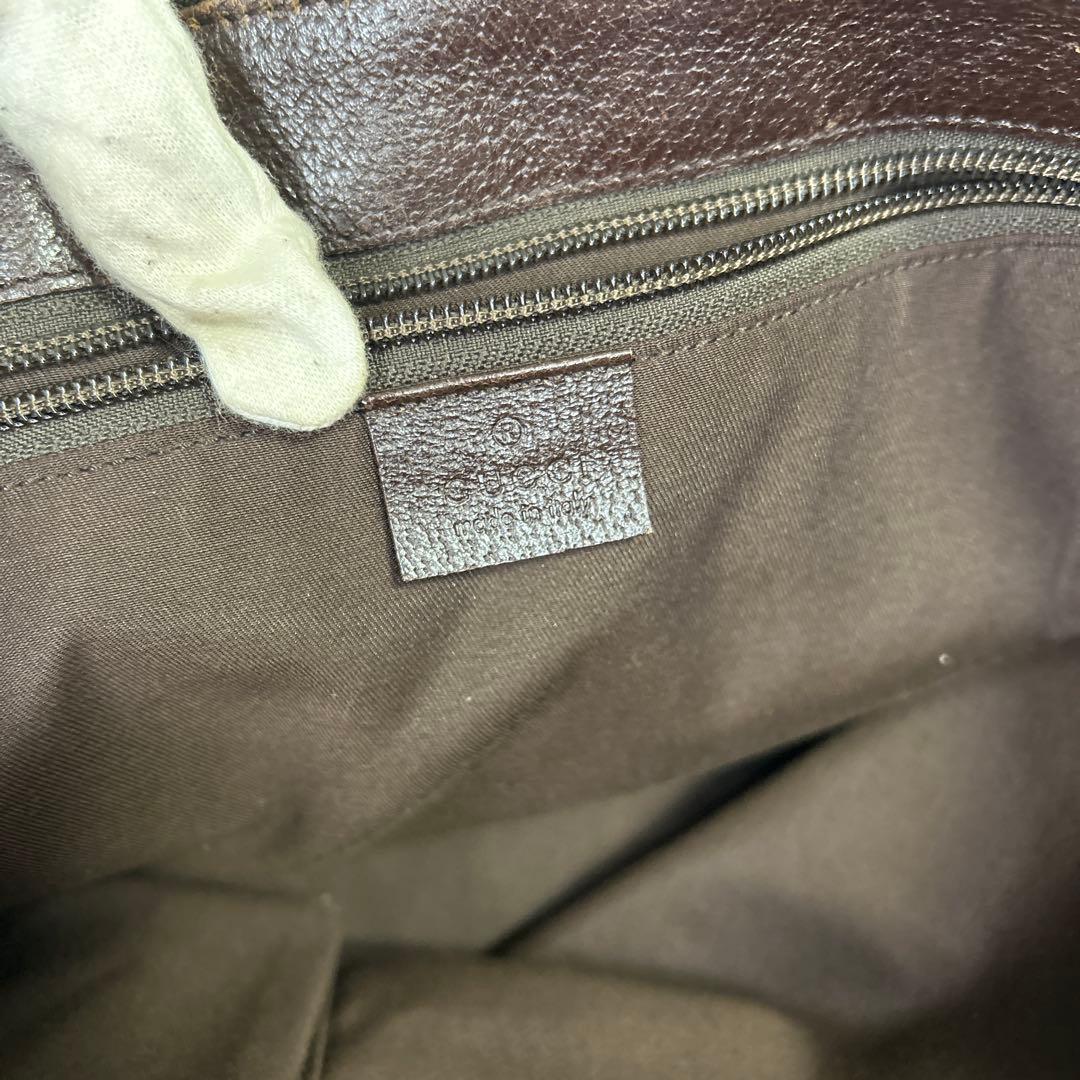 GUCCI ショルダーバッグ GGキャンバス ロゴ レザー ブラウン GGの通販