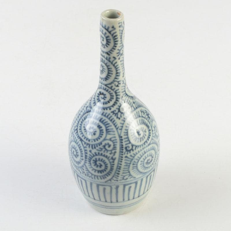 伊万里焼　古伊万里　染付　蛸唐草文　徳利　一輪挿　花生　V　9710 伊万里焼 古伊万里 染付 蛸唐草文 徳利 一輪挿 花生 V 9710