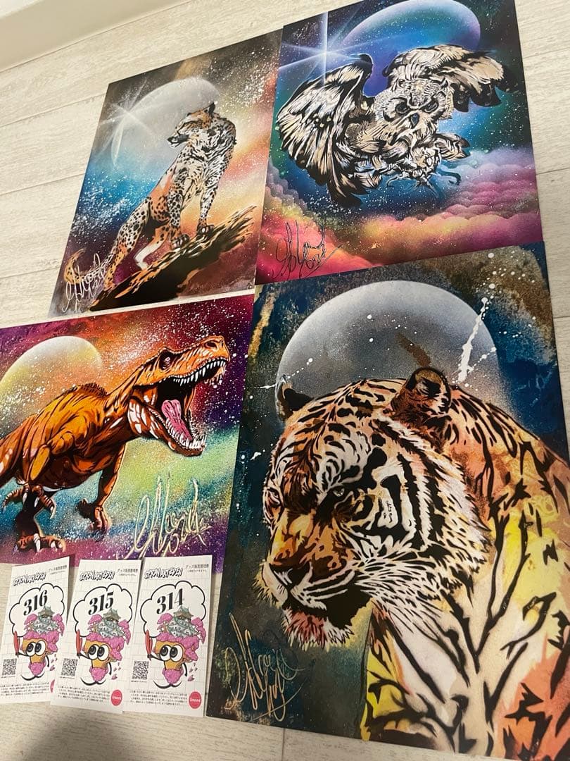 ⭐️新品未使用 スプレーアートエデン⭐️ 複製画 4枚セット＋限定整理