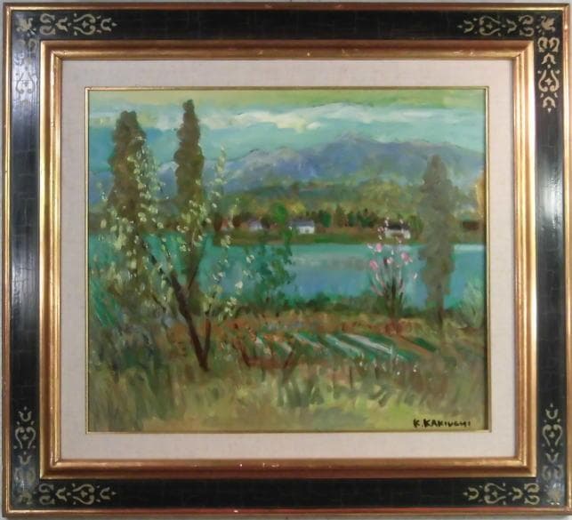 magnolia垣内カツアキ　 　　ダム湖畔春景 垣内カツアキ 「信州の山と湖」 （アートボックスギャラリー） ｜Tokyo