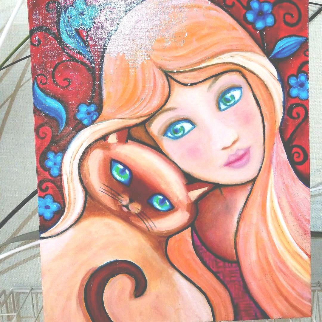 油絵　専用　愛しい私の猫 油絵F8号 窓辺の黒猫 絵画 黄土6号 通販 9386350｜Creema(クリーマ