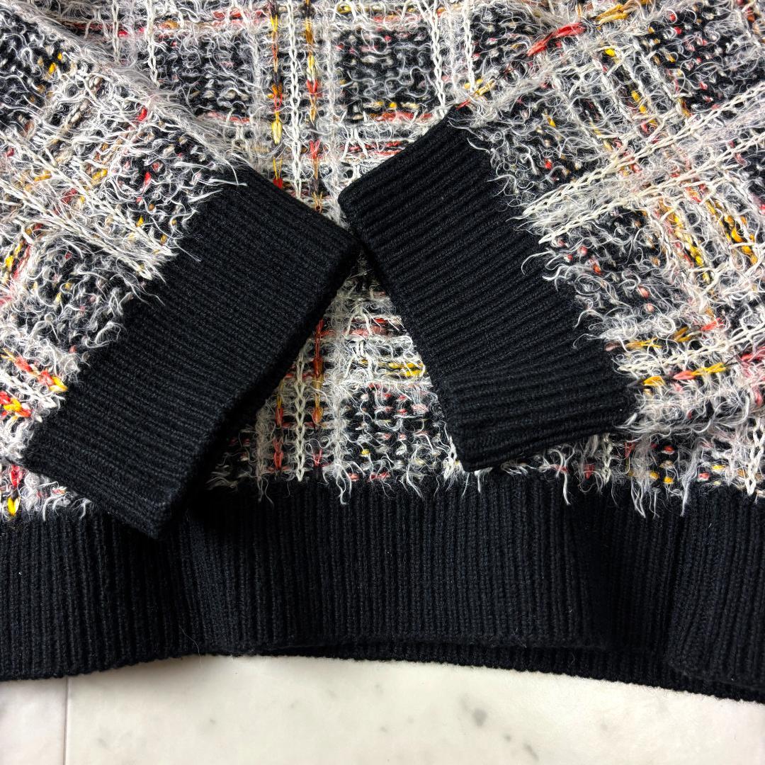 イロコイ Iroquois ニット M スラブ チェック マルチカラー セーター