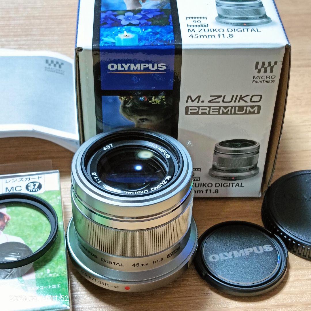極上品OLYMPUS M.ZUIKO 45mm f1.8 レンズフィルター付き Olympus Lente M.Zuiko Digital 45 mm F1.8, para micro quatro terços