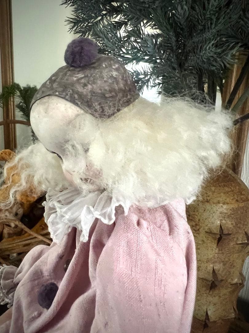 人形 人形 ピンクの布製ピエロ人形 ピンクの布製ピエロ人形