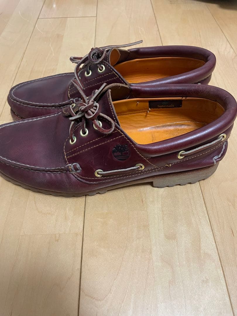 ケア済み値下げ可】Timberland 3eye バーガンディ デッキシューズ