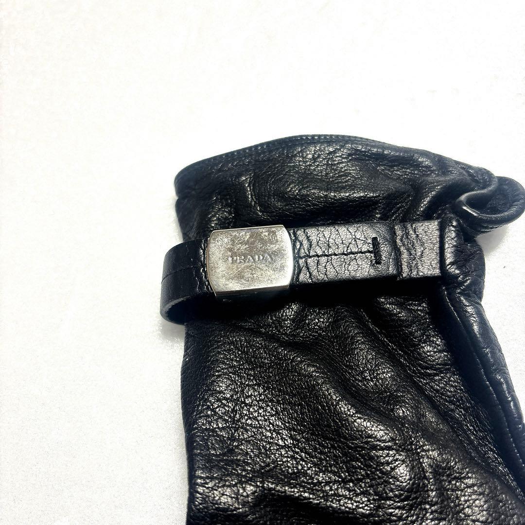 《早い者勝ち》 PRADA ラムレザー 100% 手袋 シルク レディース
