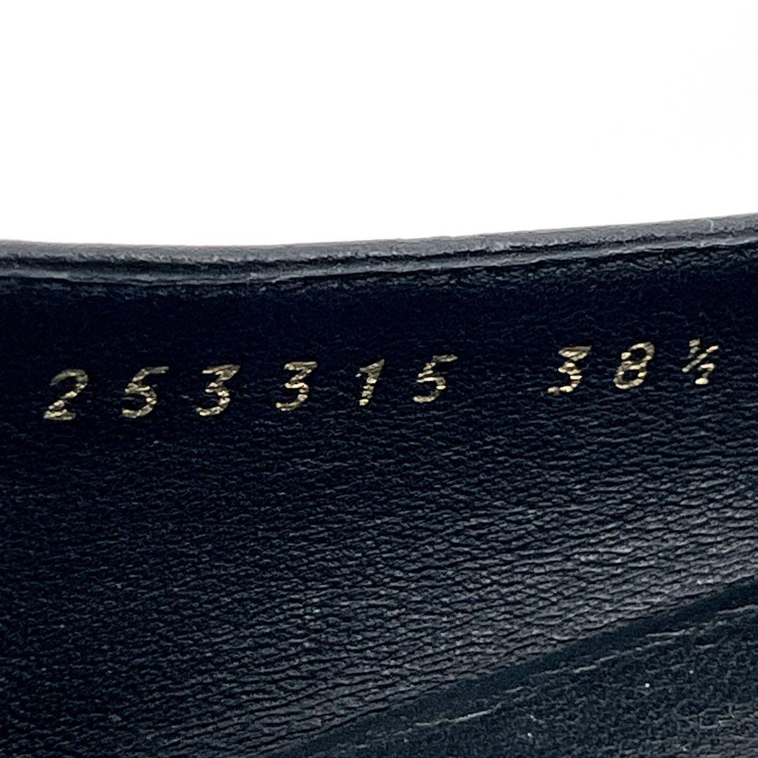 グッチ フラットパンプス シマ シェリーライン バレエシューズ 黒 38 1/2