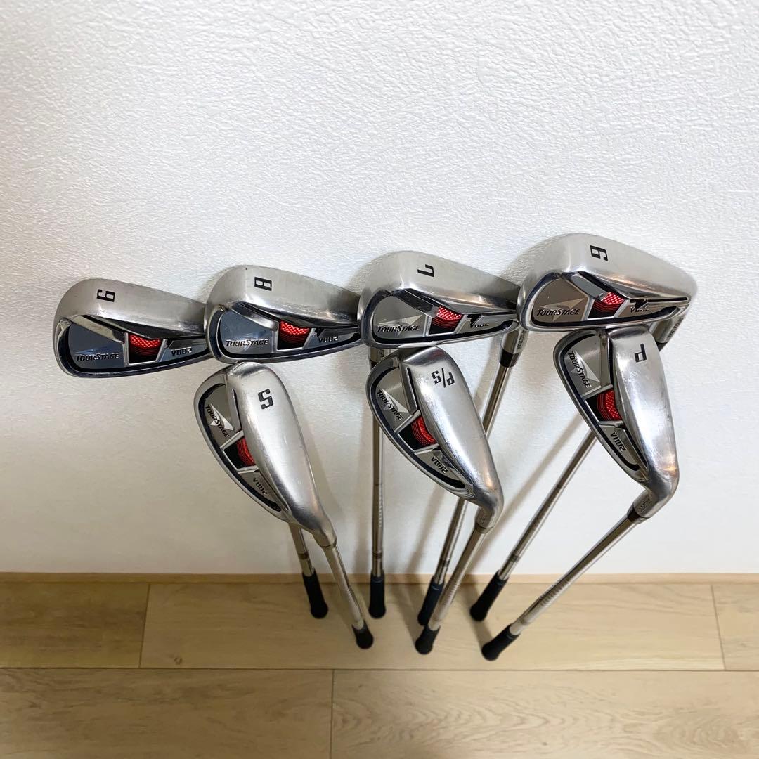 良品 TOURSTAGEゴルフクラブ フルセット メンズ初心者キャディバッグ付