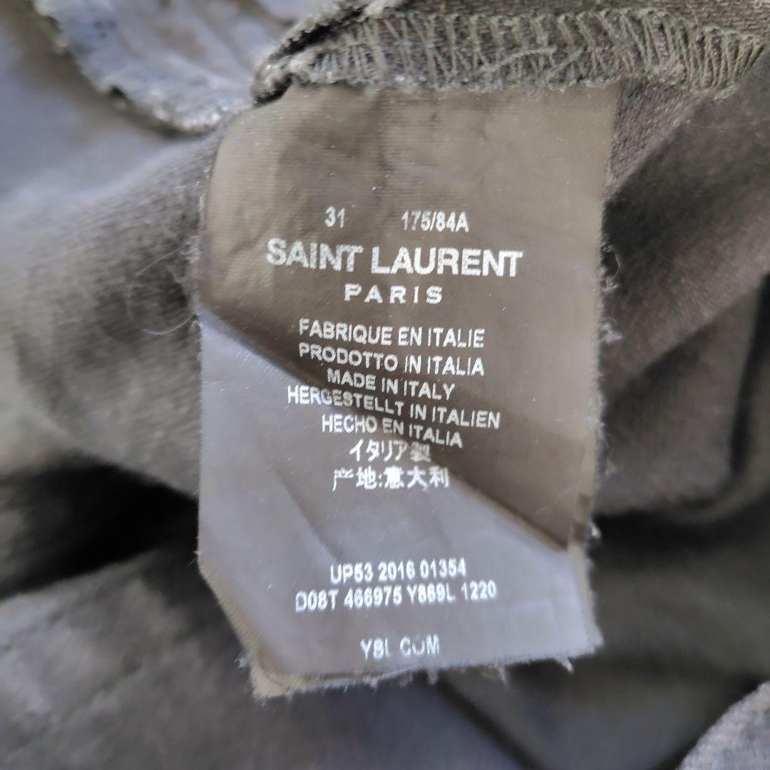 サンローランパリ希少 ダメージスキニーブラックデニム エディスリマン