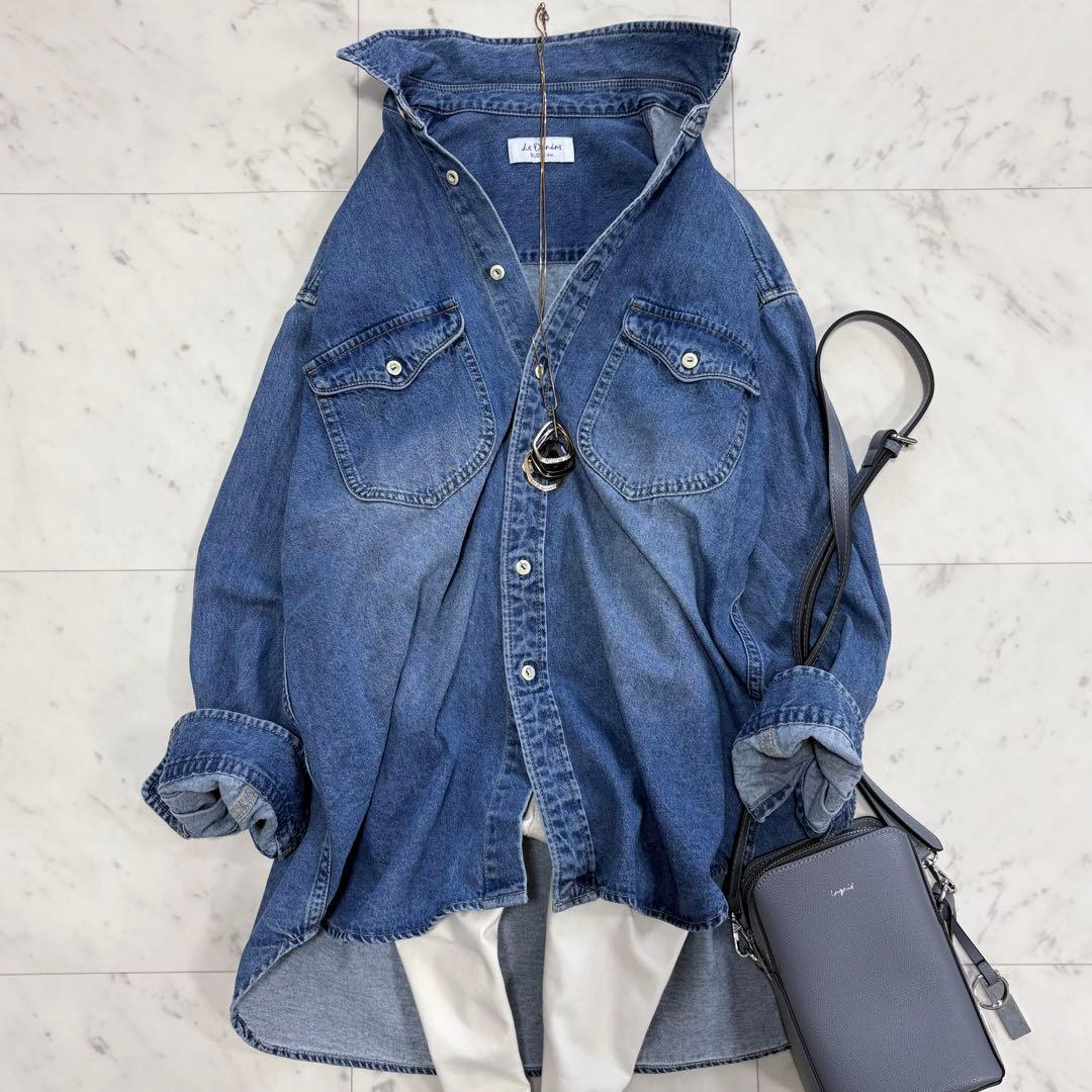 美品✨スローブイエナ　LE DENIM BDUシャツ　デニムシャツ　2025AW WEB限定/追加》LE DENIM BDUデニムシャツ（シャツ／ブラウス）｜SLOBE