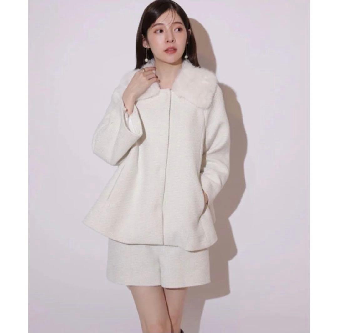 Rirandture リランドチュール ツィードファー衿ショートコート - メルカリ