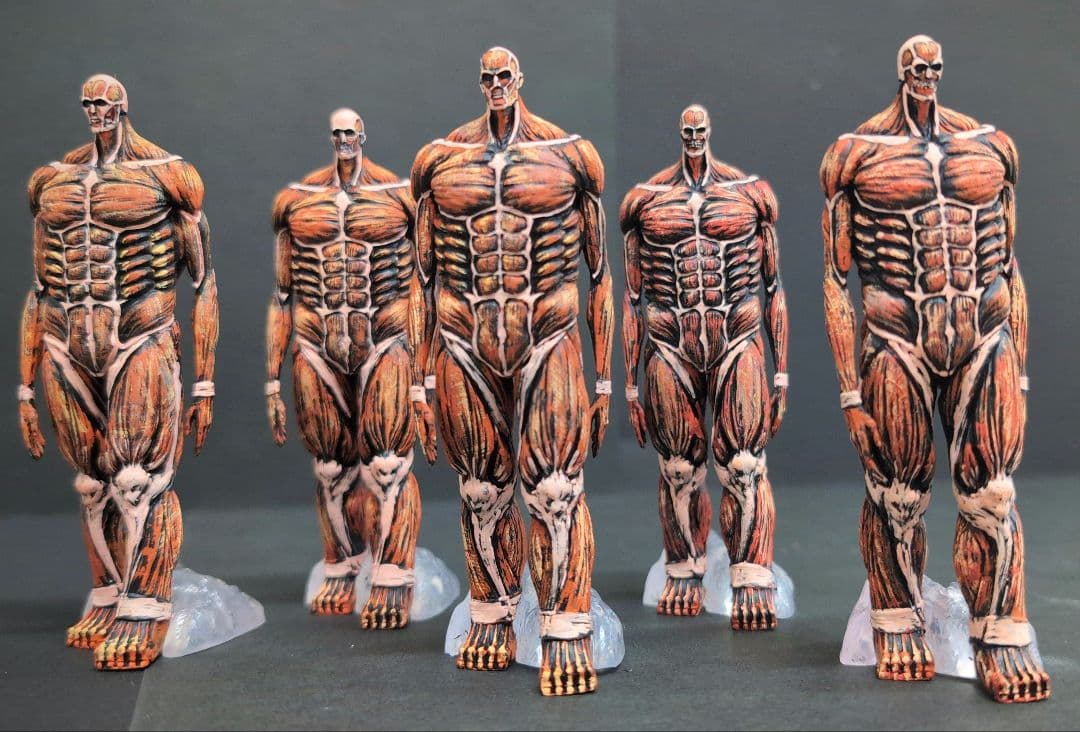 リペイント品　進撃の巨人　地鳴らし　地鳴らしフィギュア5体 進撃の巨人 地鳴らし 終尾の巨人 一番くじ ラストワン賞 リペイント