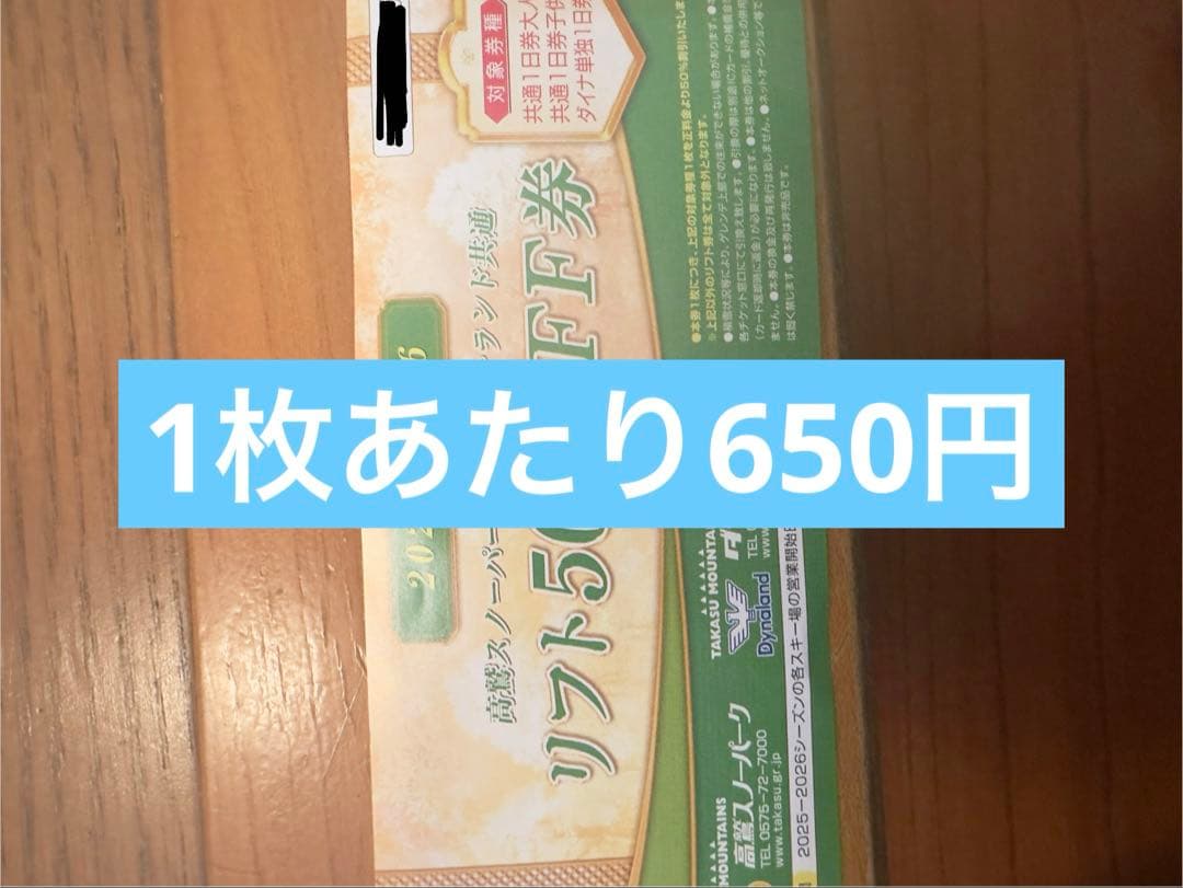 ダイナランド 高鷲スノーパーク 半額券 - メルカリ